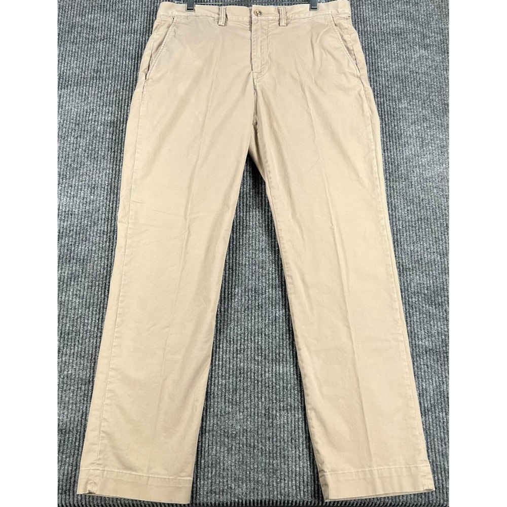 Polo Ralph Lauren Chino Pants Mens 33x32 Beige Stretch Straight Fit Casual Golf